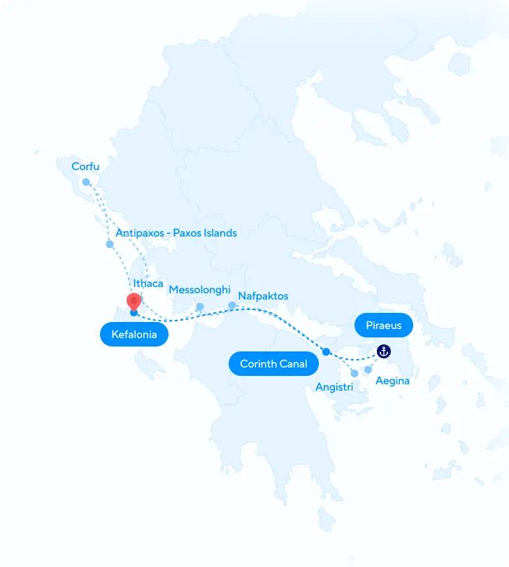 Ionian Odyssey cruise — Round trip Athens (Marina Zeas) to Athens (Marina Zeas)