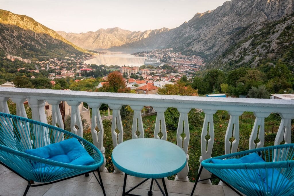 Morning view over Kotor Bay from a quiet terrace